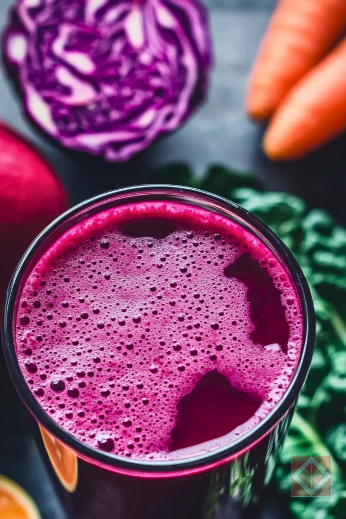 Easy Red Cabbage Carrot Juicing Recipe to Help Kickstart Your Metabolism - Red Cabbage Carrot Juice pin 2 midia