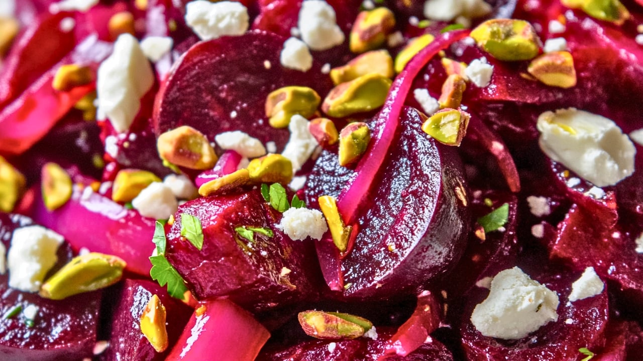 Roasted Beet Salad: A Quick & Healthy Recipe - Roasted Beet Salad with Pistachios midia