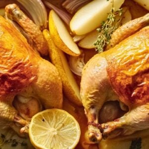 Two Roasted Chickens: A Time-Saving & Healthy Dinner Solution - Roasted Chicken with Fennel Pear and Onion midia