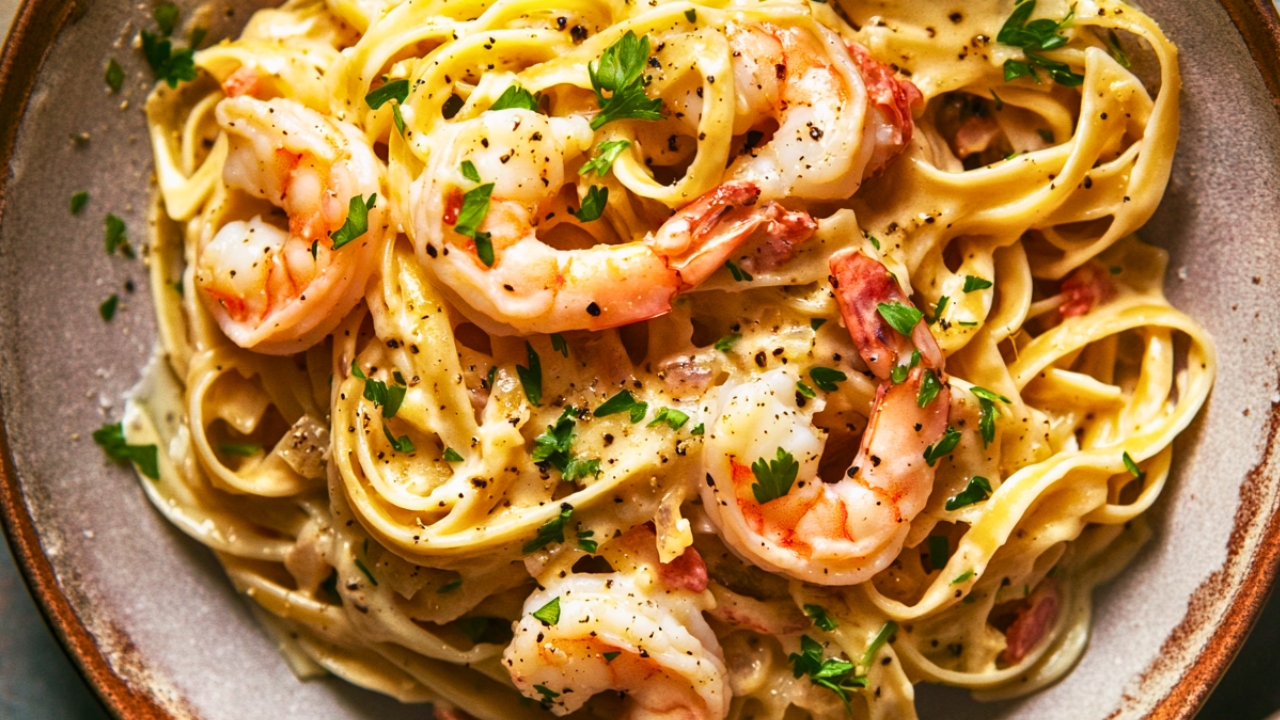 Easy Shrimp Scampi Alfredo Recipe: Perfect for Pasta Night - Shrimp Scampi Alfredo midia