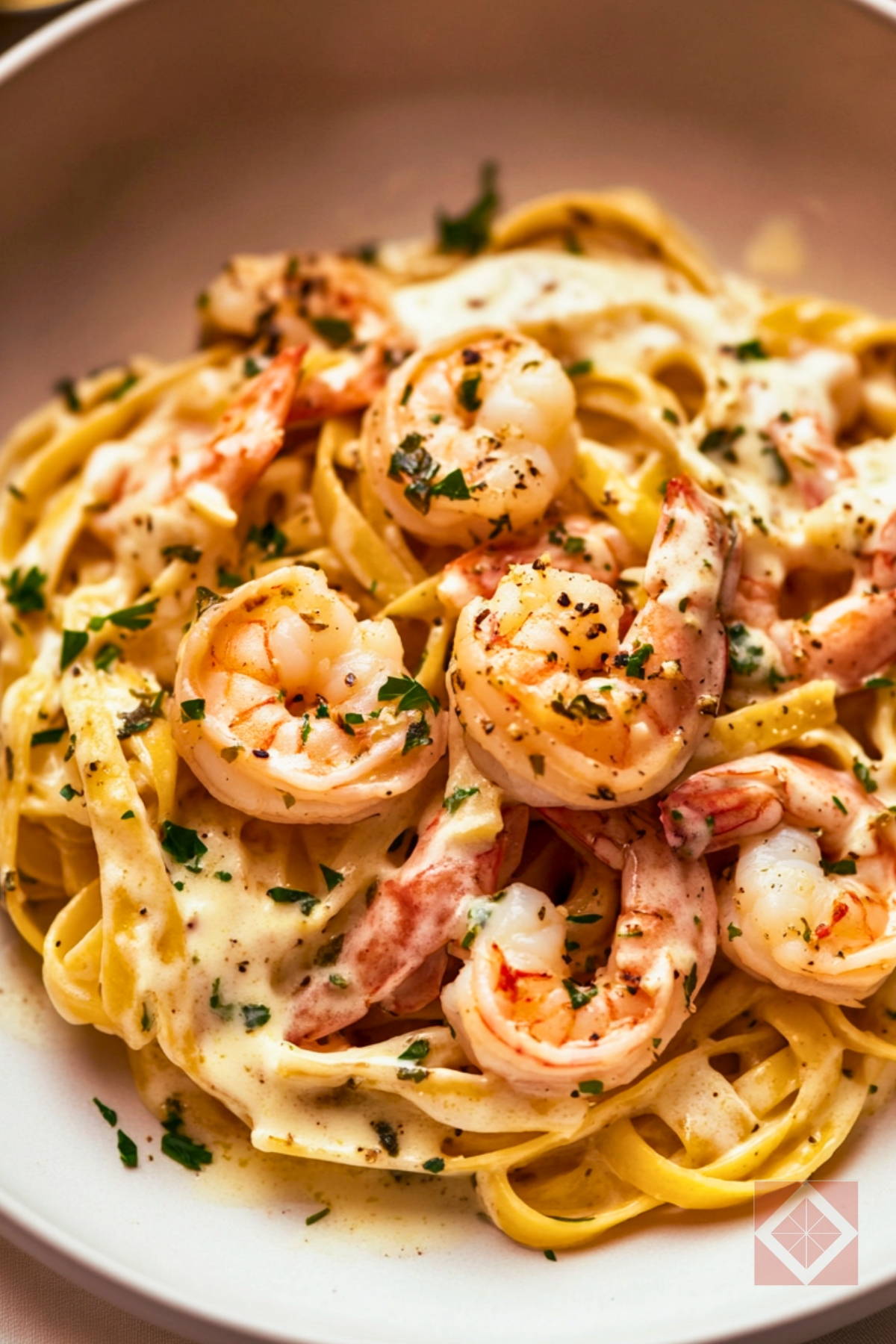 Easy Shrimp Scampi Alfredo Recipe: Perfect for Pasta Night - Shrimp Scampi Alfredo pin 1 midia