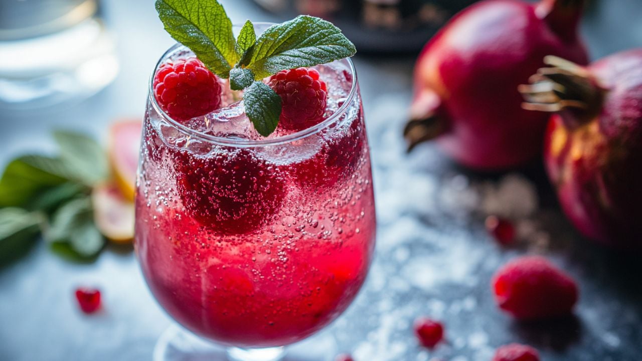 Easy Sparkling Raspberry Pomegranate Juicing Recipe to Refresh - Sparkling Raspberry Pomegranate Juice midia