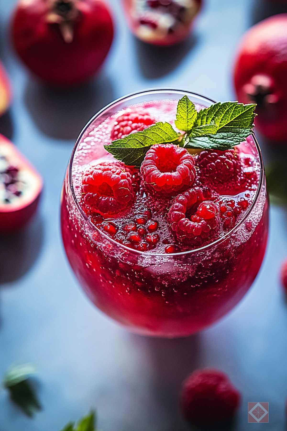 Easy Sparkling Raspberry Pomegranate Juicing Recipe to Refresh - Sparkling Raspberry Pomegranate Juice pin 1 midia