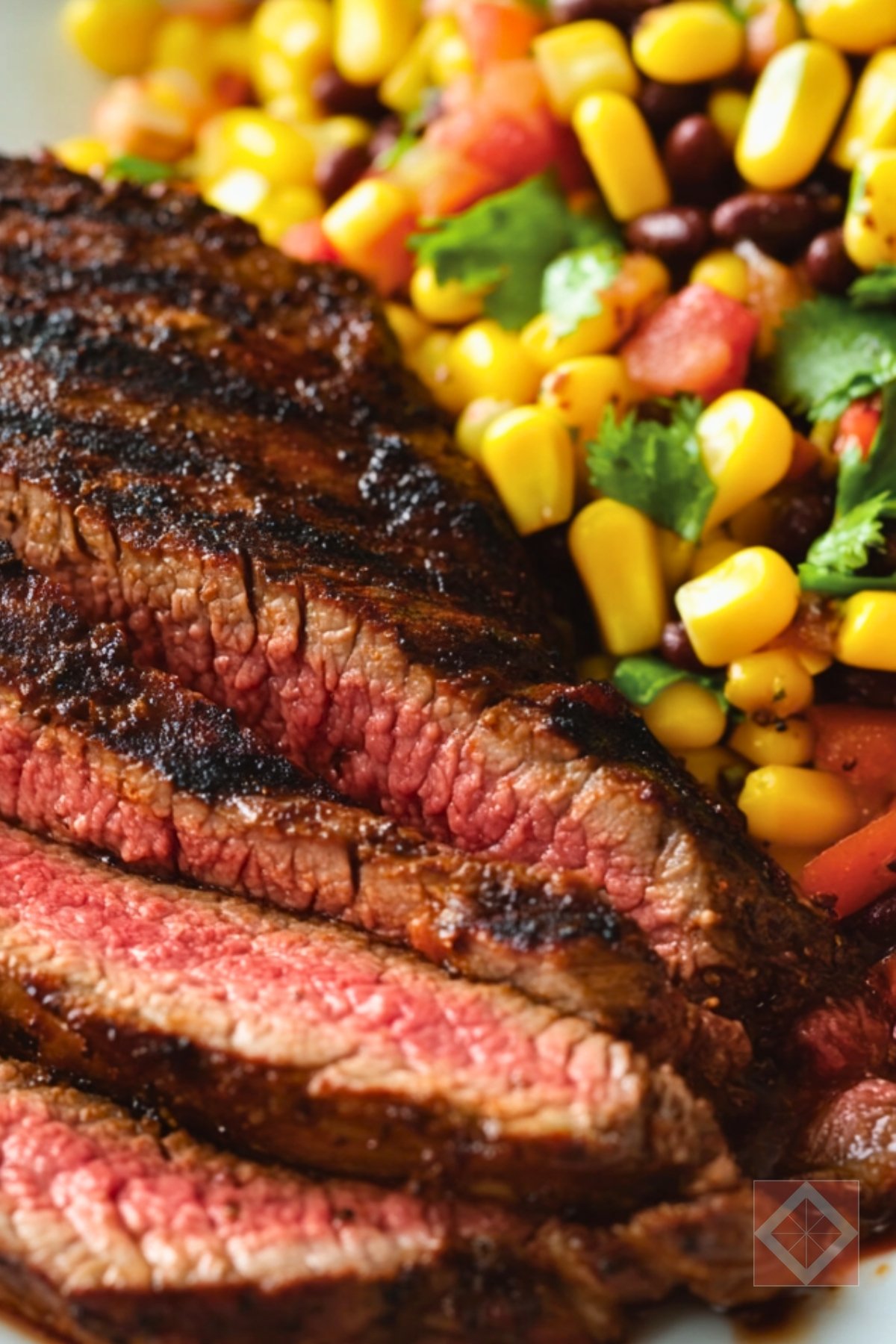 Best Spice-Rubbed Flank Steak with Corn & Beans One-Pot Recipe - Spice Rubbed Flank Steak with Corn and Beans pin 1 midia