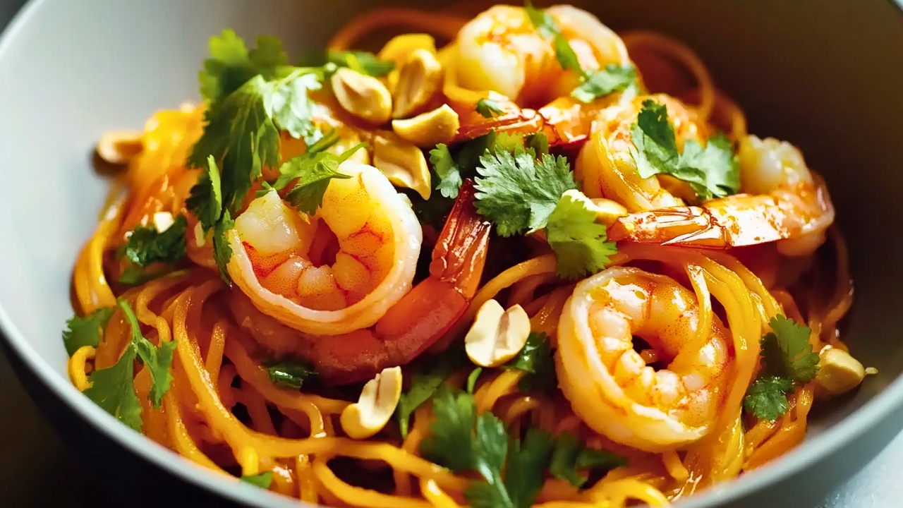 A Fresh Take on Shrimp Stir-Fry with Parsnip Noodles - Spicy Shrimp and Parsnip Noodles midia