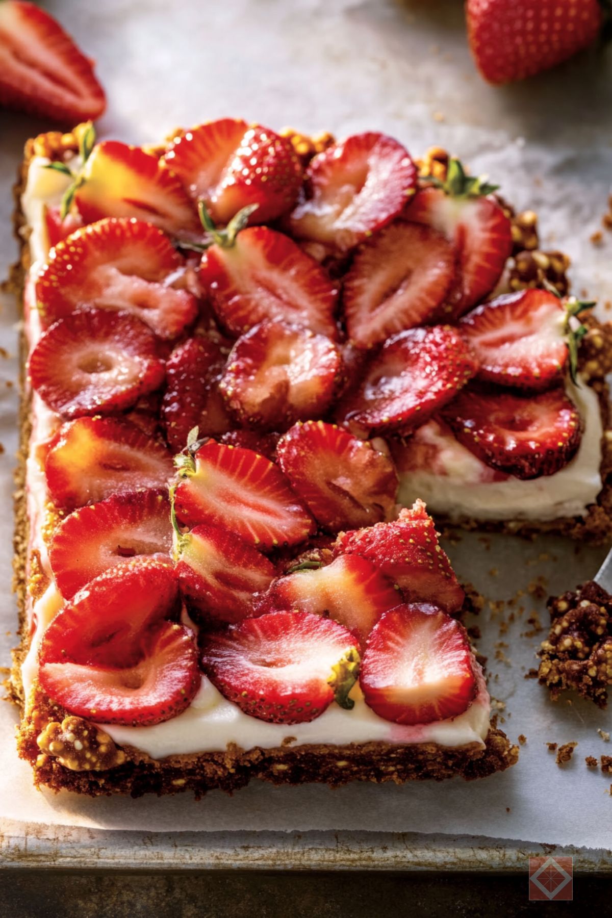 Sweet & Salty Strawberry Pretzel Tart Perfection - Strawberry Pretzel Tart pin 1 midia 1