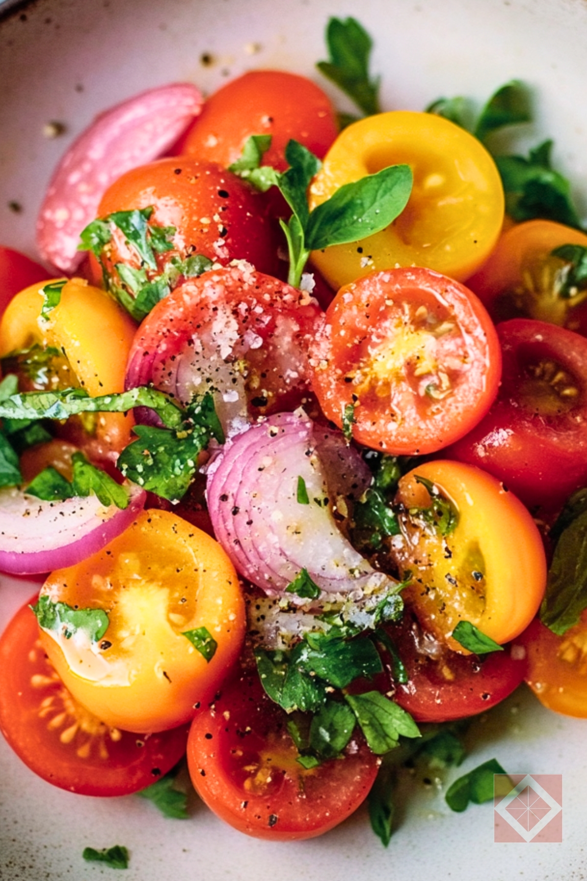 The Best Tomato Salad Recipe for Dinner - Tomato Salad pin 2 midia