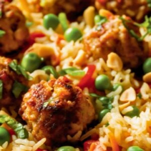 Simple Turkey Meatballs with Coconut Rice One-Pot Recipe Meal Idea - Turkey Meatballs with Coconut Rice midia