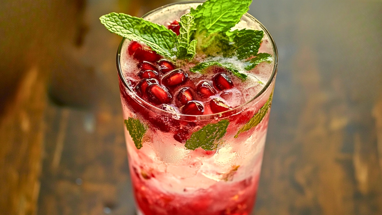A Fruity Pomegranate Mojito Cocktail Alternative - Virgin Pomegranate Mojito midia