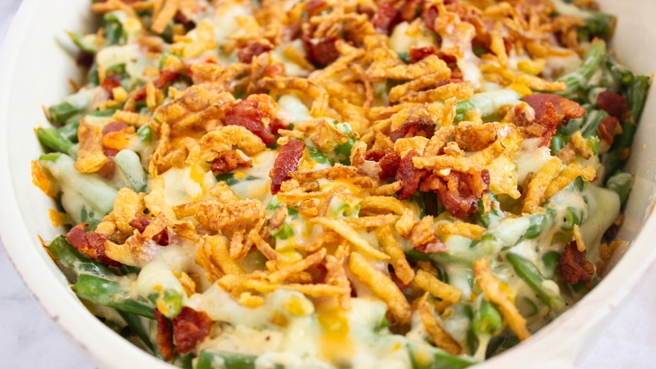 Green Bean Casserole: Easy & Bacon-Packed Comfort Food - green bean casserole