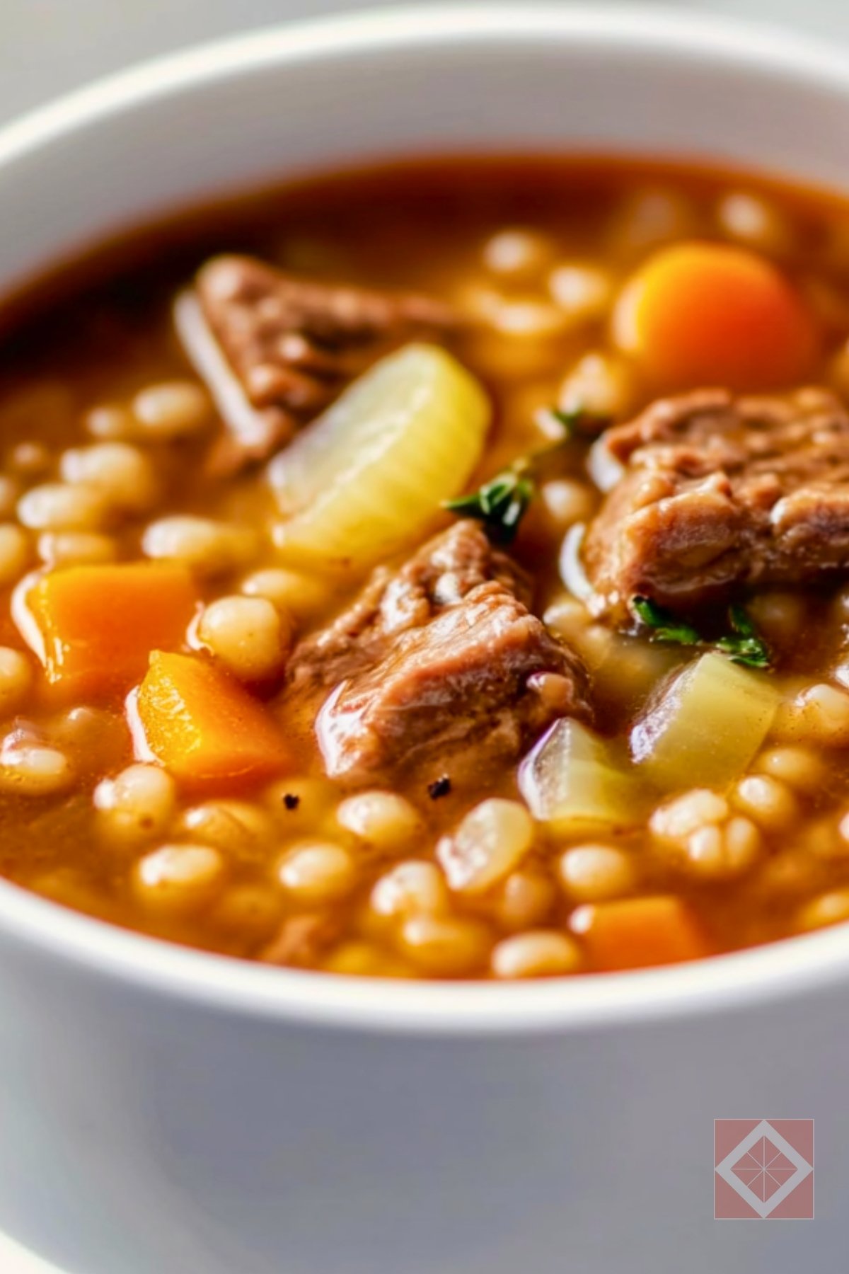 Classic Beef & Barley Soup for Instant Pot Lovers - Beef and Barley Soup pin 1 midia