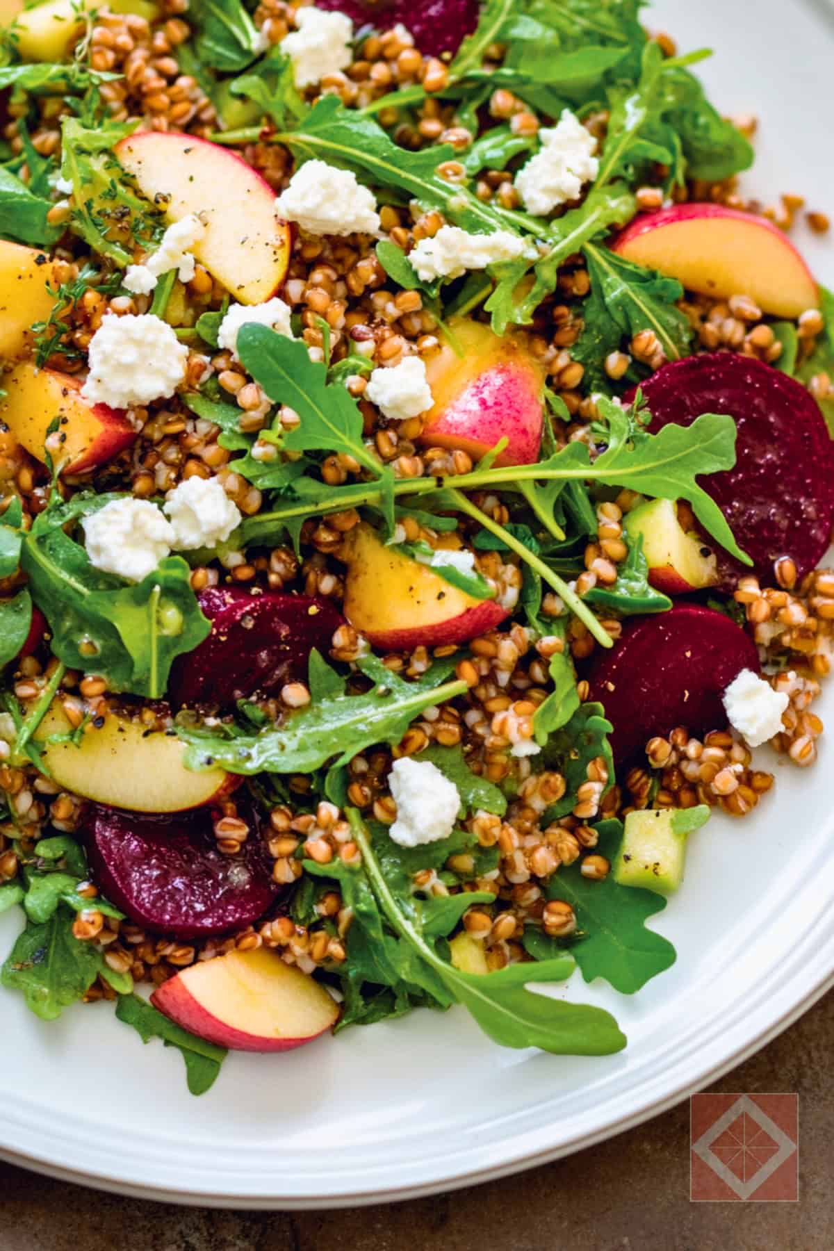 Best Beet & Wheat Berry Salad with Arugula & Apples - Beet Wheat Berry Salad with Arugula Apples pin 1 midia