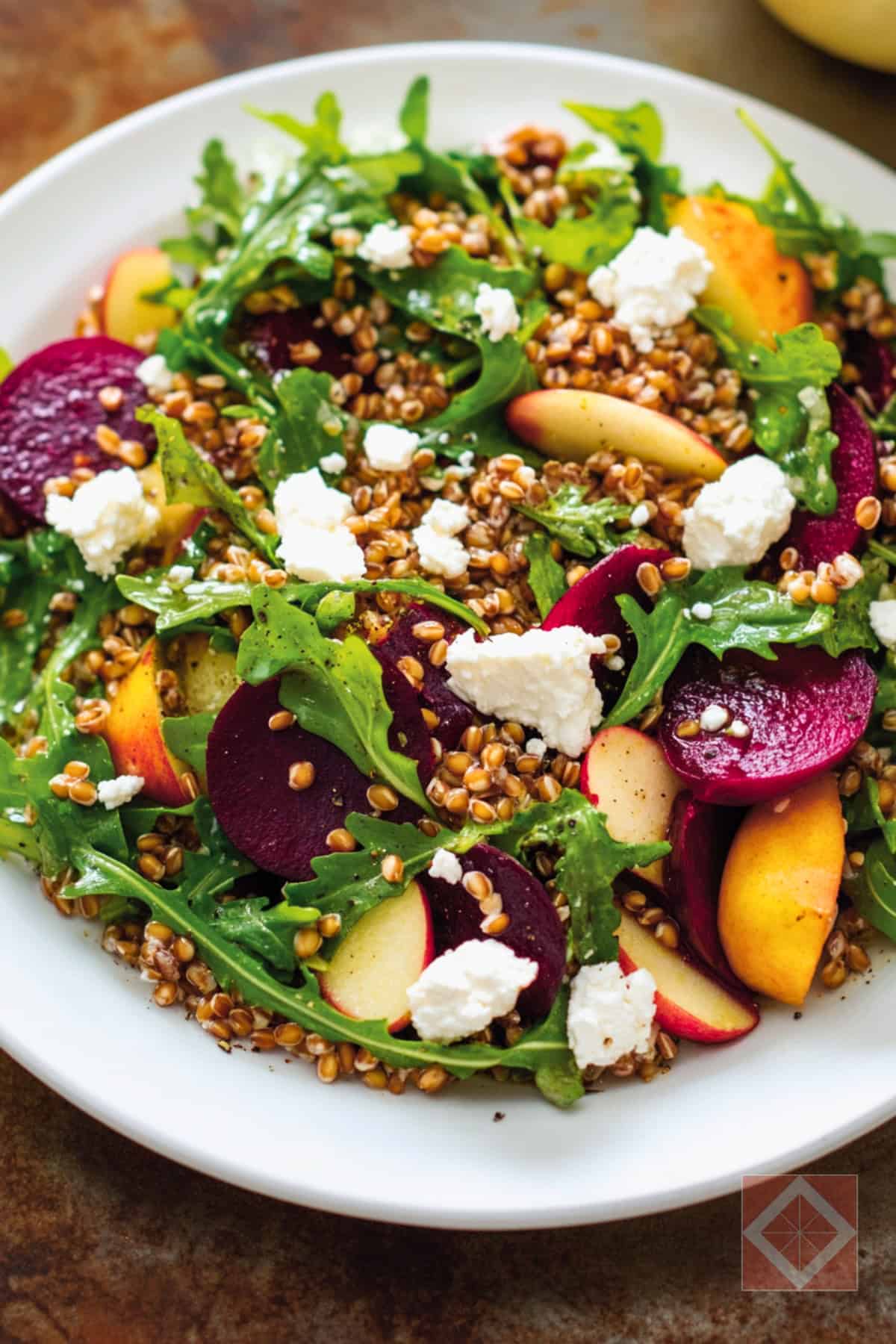 Best Beet & Wheat Berry Salad with Arugula & Apples - Beet Wheat Berry Salad with Arugula Apples pin 2 midia