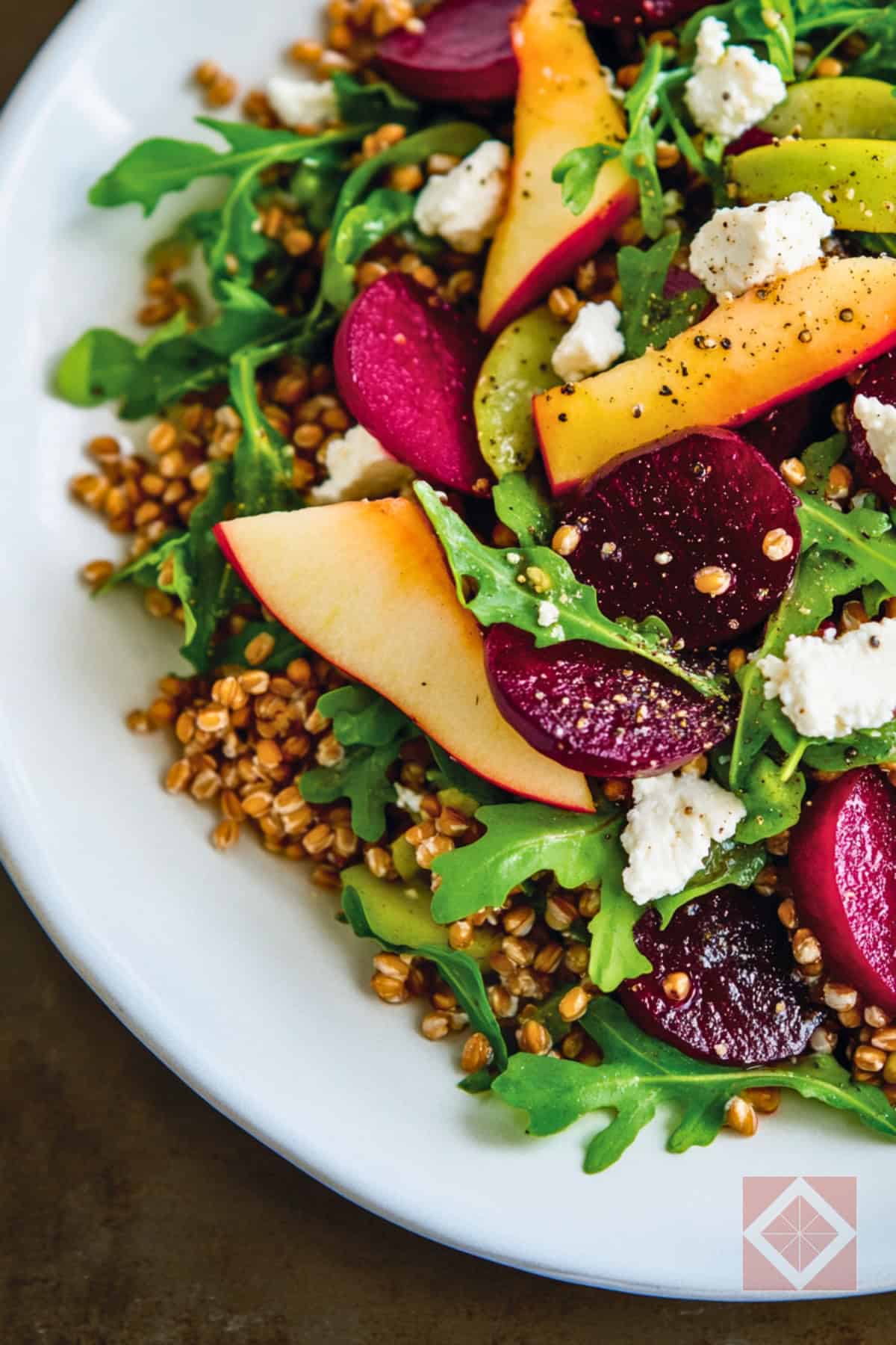 Best Beet & Wheat Berry Salad with Arugula & Apples - Beet Wheat Berry Salad with Arugula Apples pin 3 midia