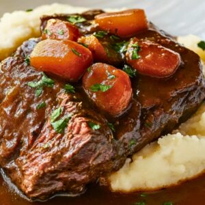 Best Braised Steaks with Garlicky Smashed Potatoes - Best Braised Steaks with Garlicky Smashed Potatoes One Pot midia