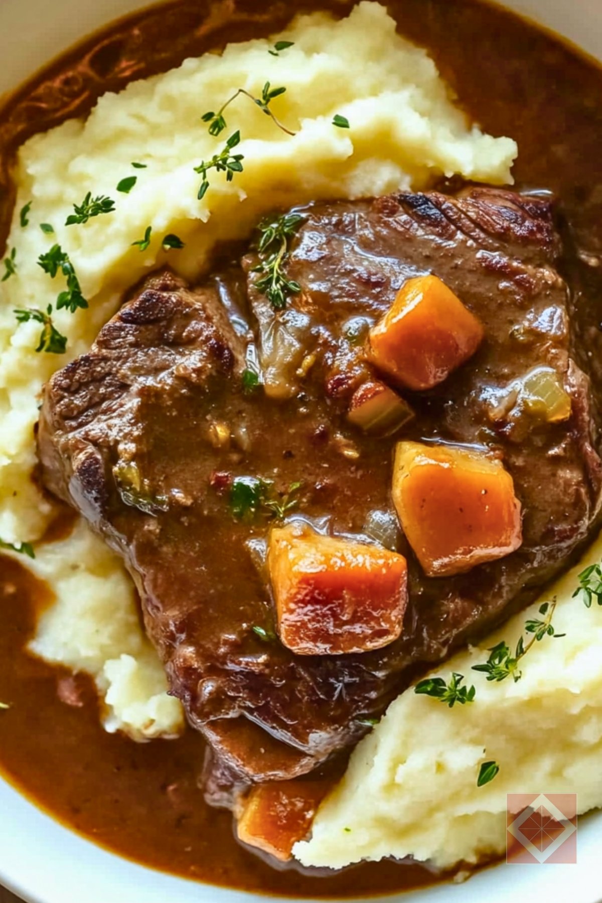 Best Braised Steaks with Garlicky Smashed Potatoes - Best Braised Steaks with Garlicky Smashed Potatoes One Pot pin 1 midia