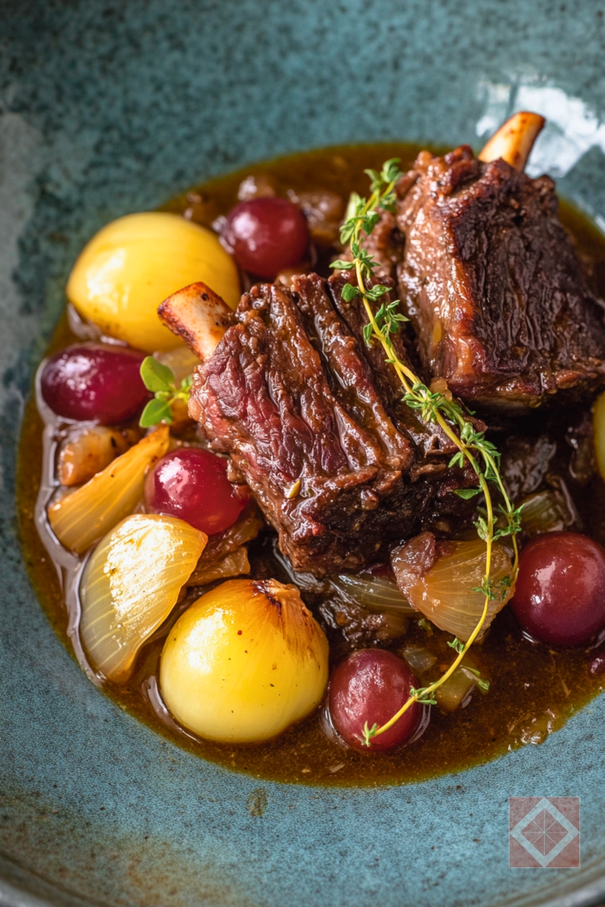 Easy Braised Short Ribs with Fennel & Pickled Grapes Instant Pot Recipe - Braised Short Ribs with Fennel and Pickled Grapes One Pot pin 1 midia