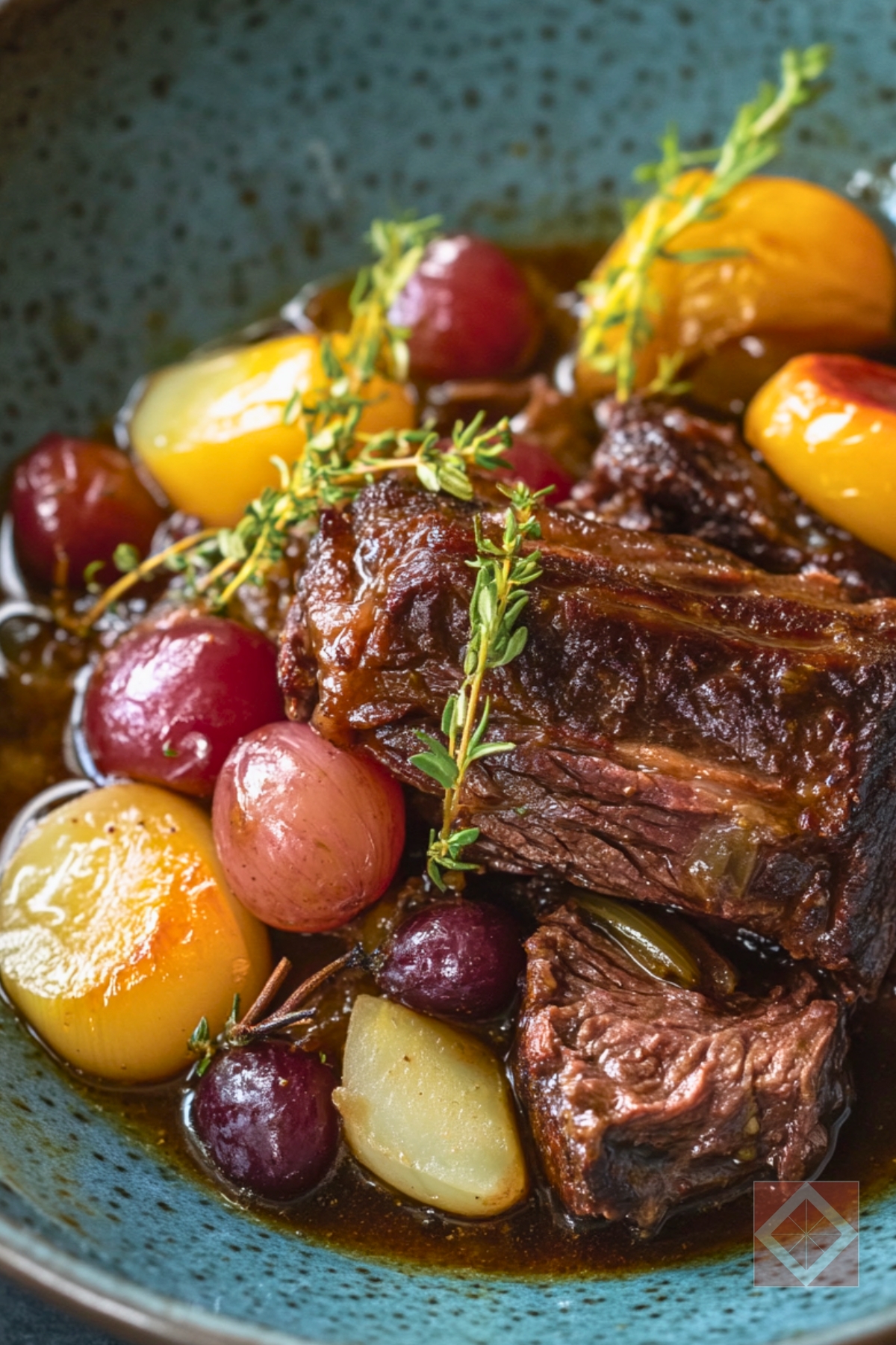 Easy Braised Short Ribs with Fennel & Pickled Grapes Instant Pot Recipe - Braised Short Ribs with Fennel and Pickled Grapes One Pot pin 2 midia