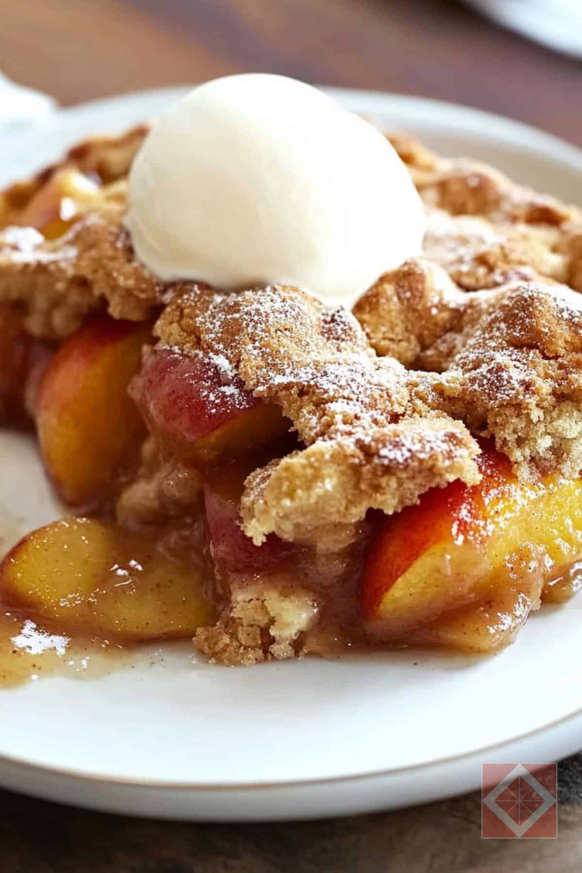Irresistible Caramelized Peach Snickerdoodle Cobbler - Caramelized Peach Snickerdoodle Cobbler pin 1 midia