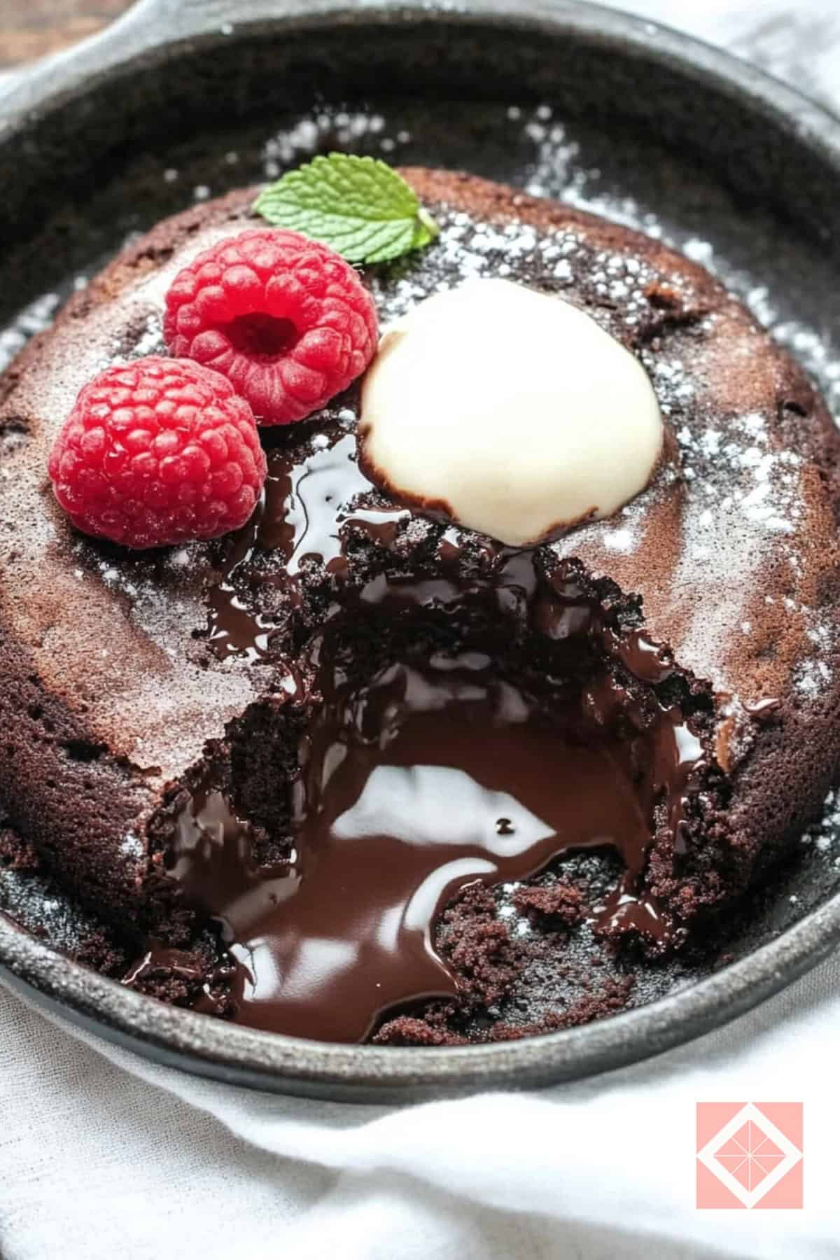 Chocolate Lava Cake for Two One-Pot Recipe Made Simple - Chocolate Lava Cake pin 2 midia