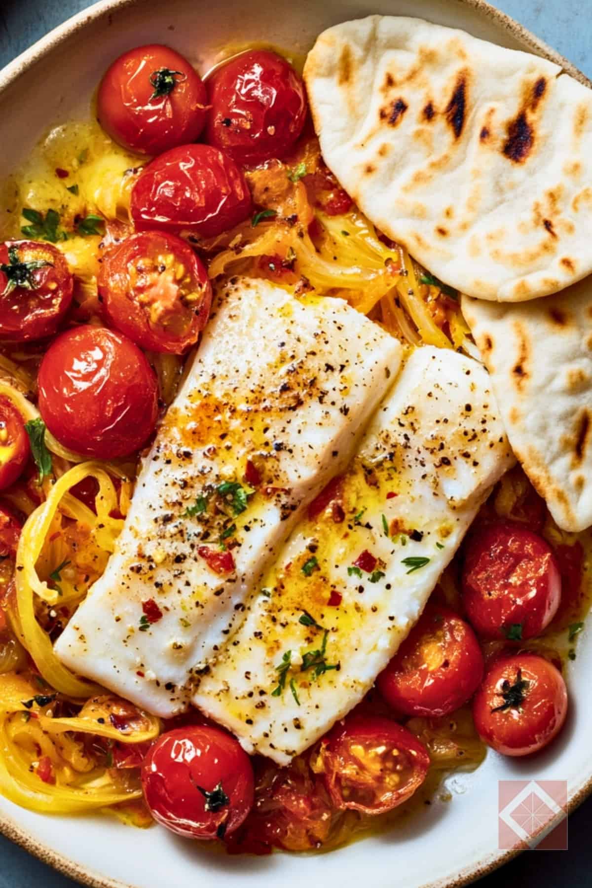 15 Min Mediterranean Fish with Saffron-Infused Tomatoes - Fish Recipe with Saffron Cherry Tomatoes pin 2 midia 1