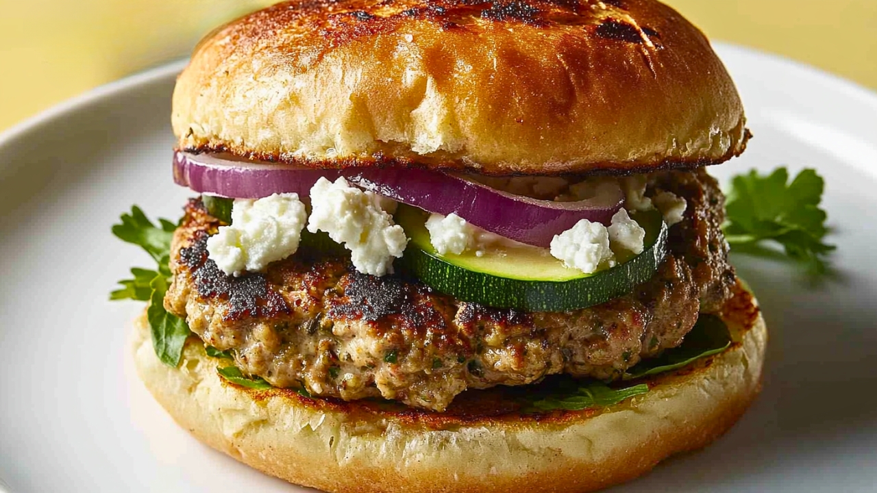 Juicy Greek Turkey Burger That Fits the DASH Diet - Greek Turkey Burger midia