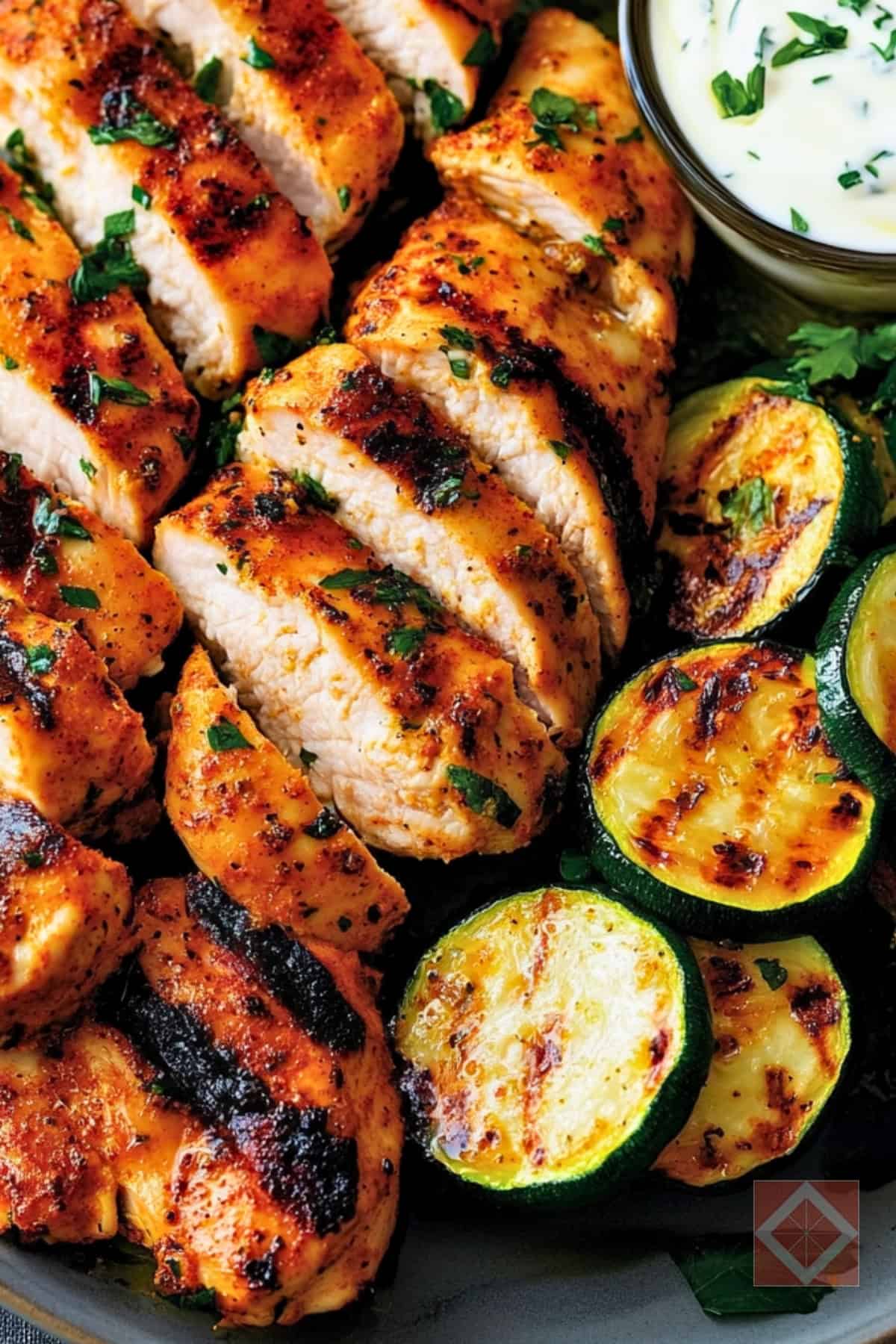 12 Quick Dinner Ideas You Can Make in 15 Minutes - Grilled Lemon Harissa Chicken Zucchini pin 1 midia 1