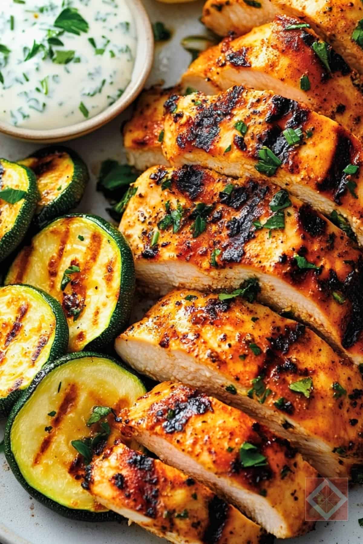 Harissa-Grilled Chicken & Zucchini That's Easy & Delicious in 15 Minutes - Grilled Lemon Harissa Chicken Zucchini pin 2 midia 1
