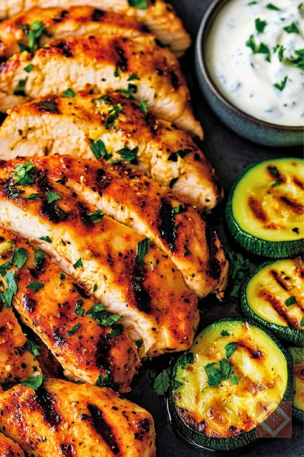 Harissa-Grilled Chicken & Zucchini That's Easy & Delicious in 15 Minutes - Grilled Lemon Harissa Chicken Zucchini pin 3 midia 1