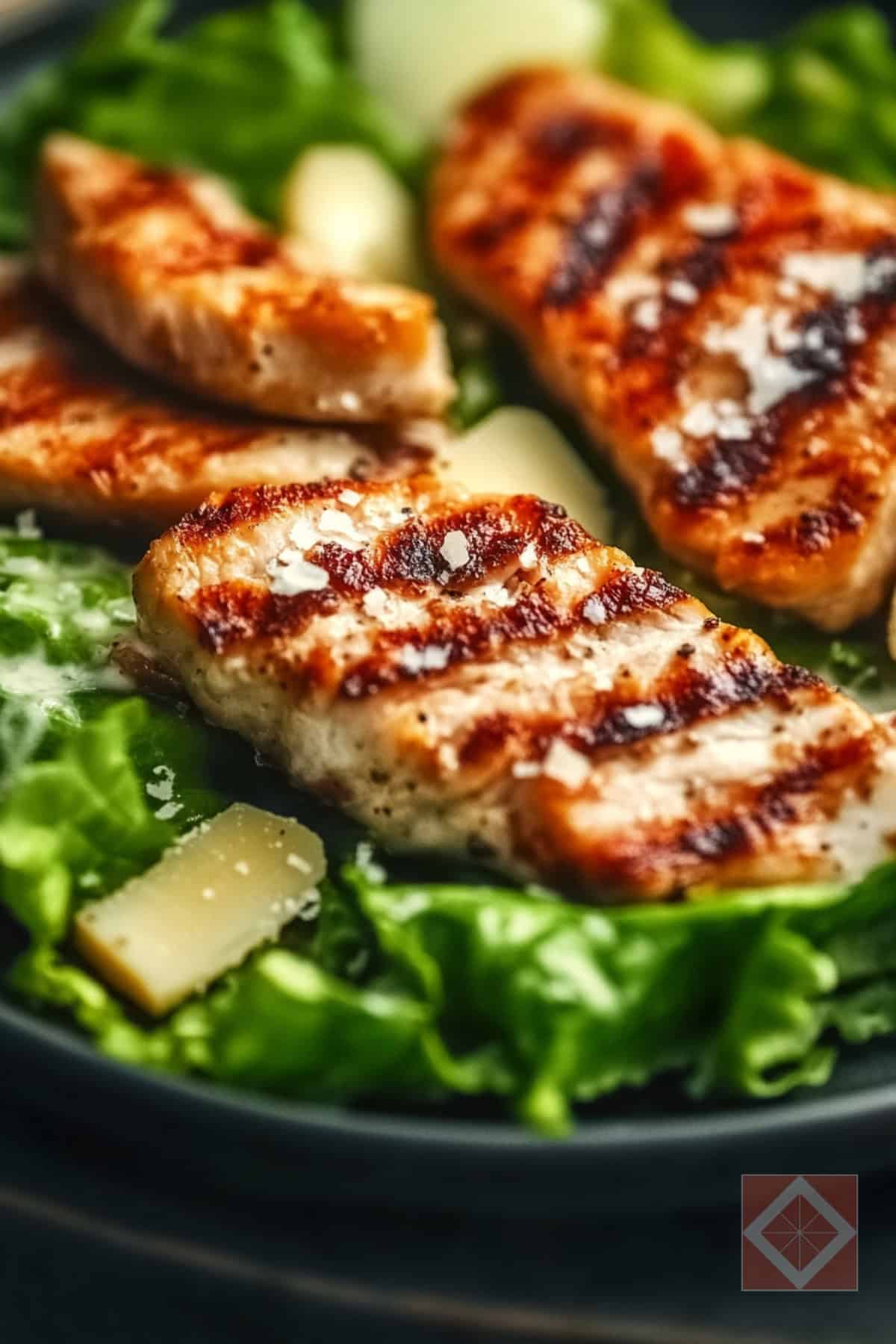 Delicious High-Protein Caesar Salad with Grilled Chicken - High Protein Caesar Salad with Grilled Chicken pin 2 midia 1
