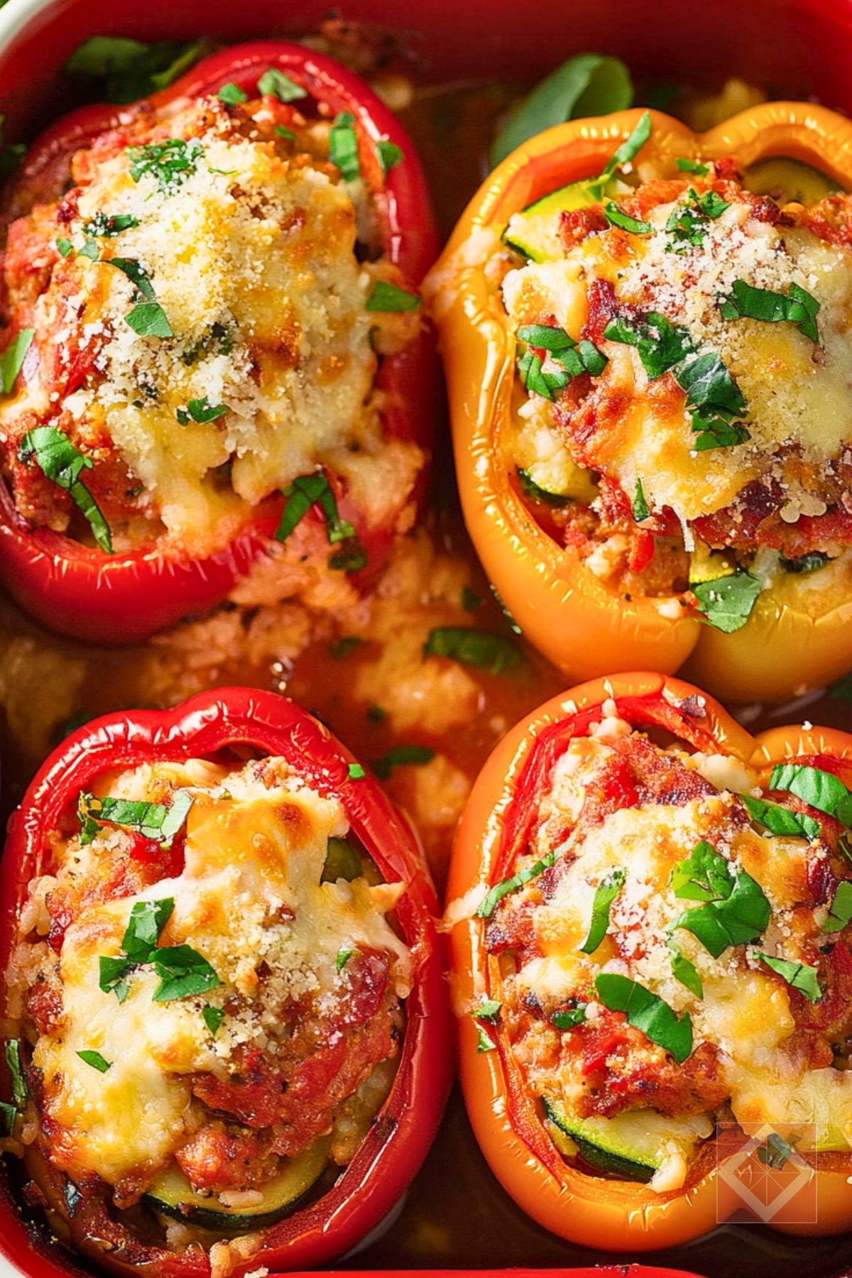 Best Italian Stuffed Bell Peppers One-Pot Recipe for Meal Prep - Italian Stuffed Bell Peppers One Pot pin 1 midia