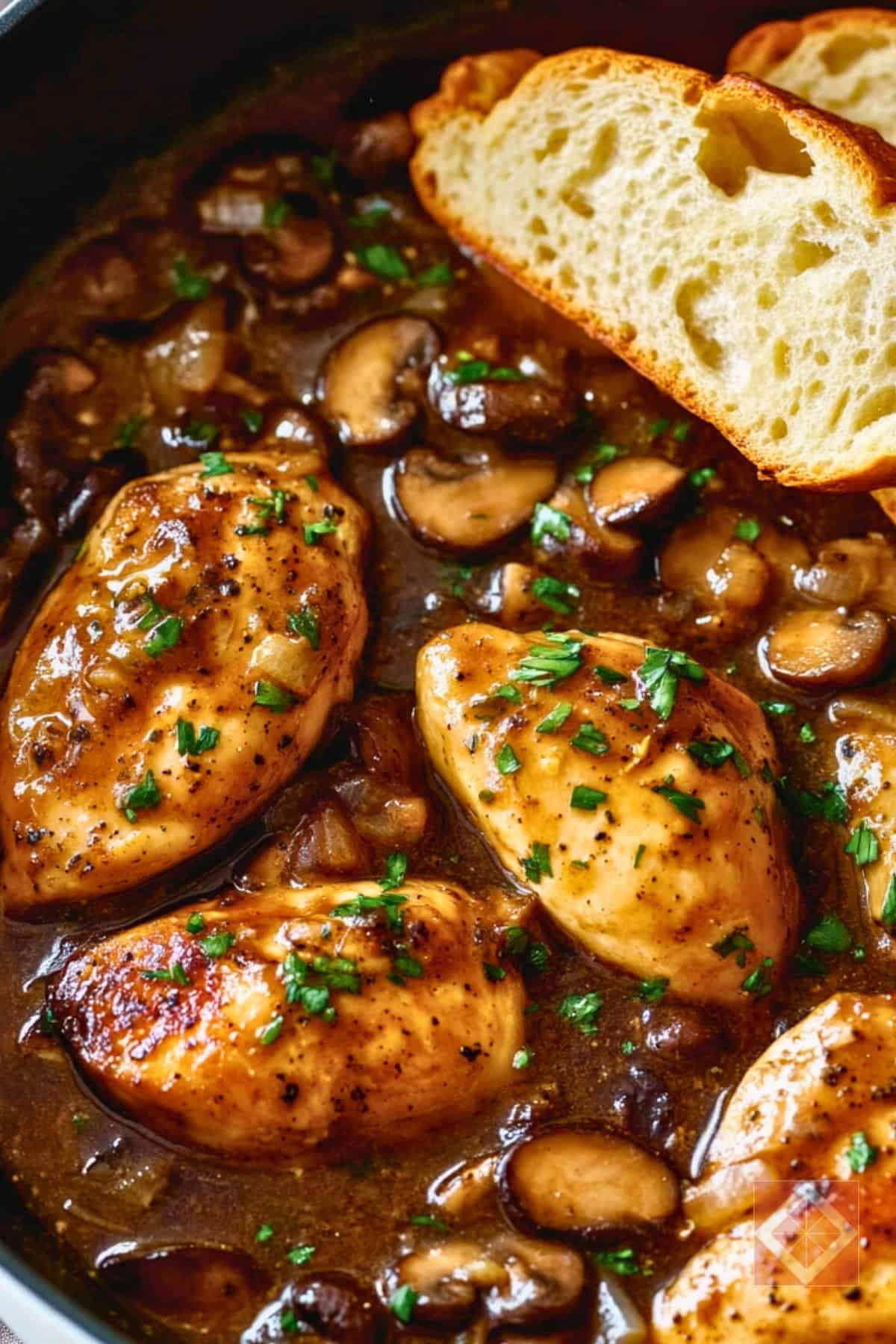 30 Min Balsamic Mushroom Chicken Recipe in One Pan - One Skillet Balsamic Mushroom Braised Chicken pin 1 midia 1
