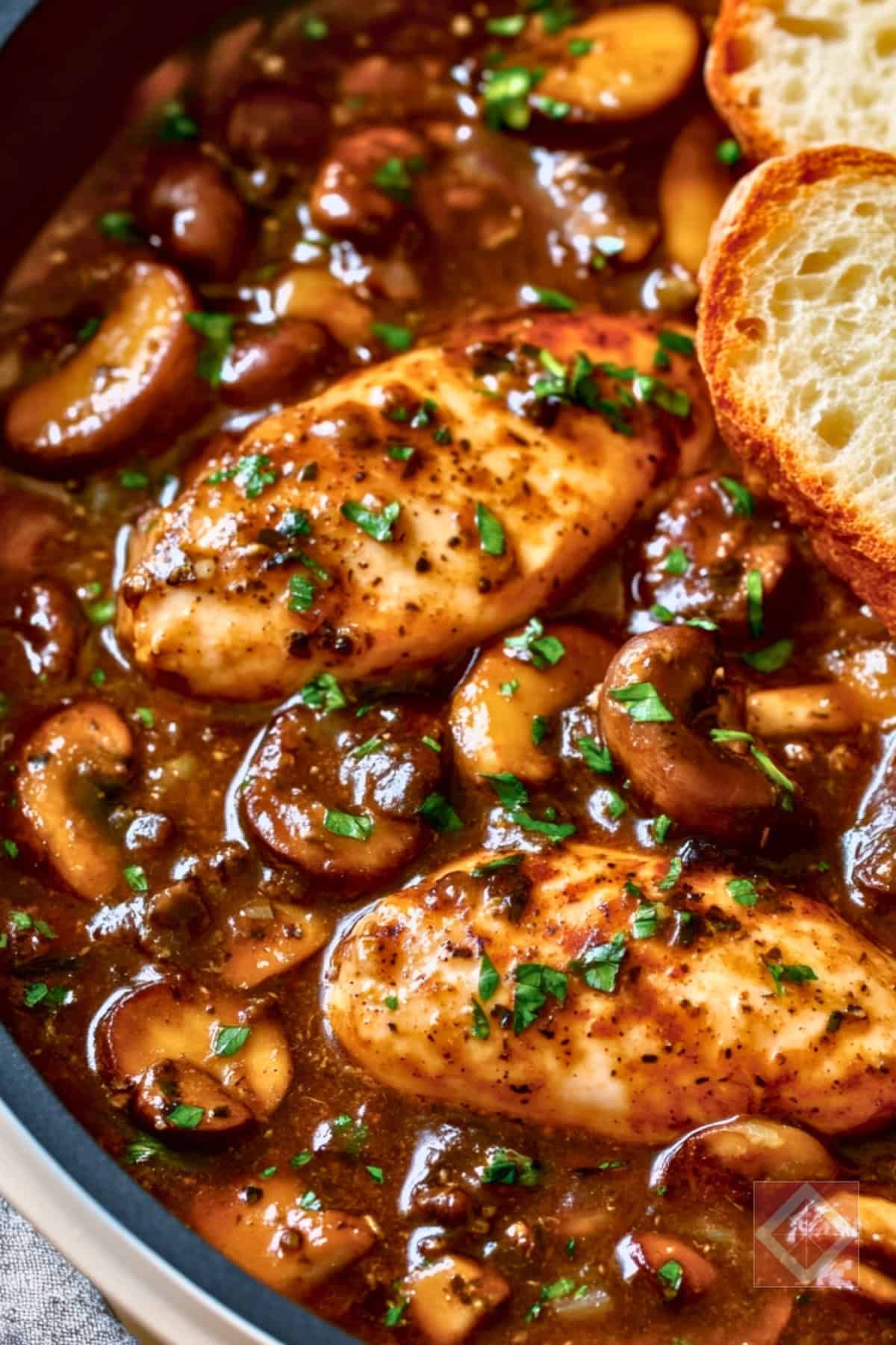30 Min Balsamic Mushroom Chicken Recipe in One Pan - One Skillet Balsamic Mushroom Braised Chicken pin 2 midia 1