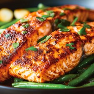 Best Pan-Seared Paprika Salmon with Spicy Green Beans One-Pot Recipe - Pan Seared Paprika Salmon with Spicy Green Beans One Pot midia