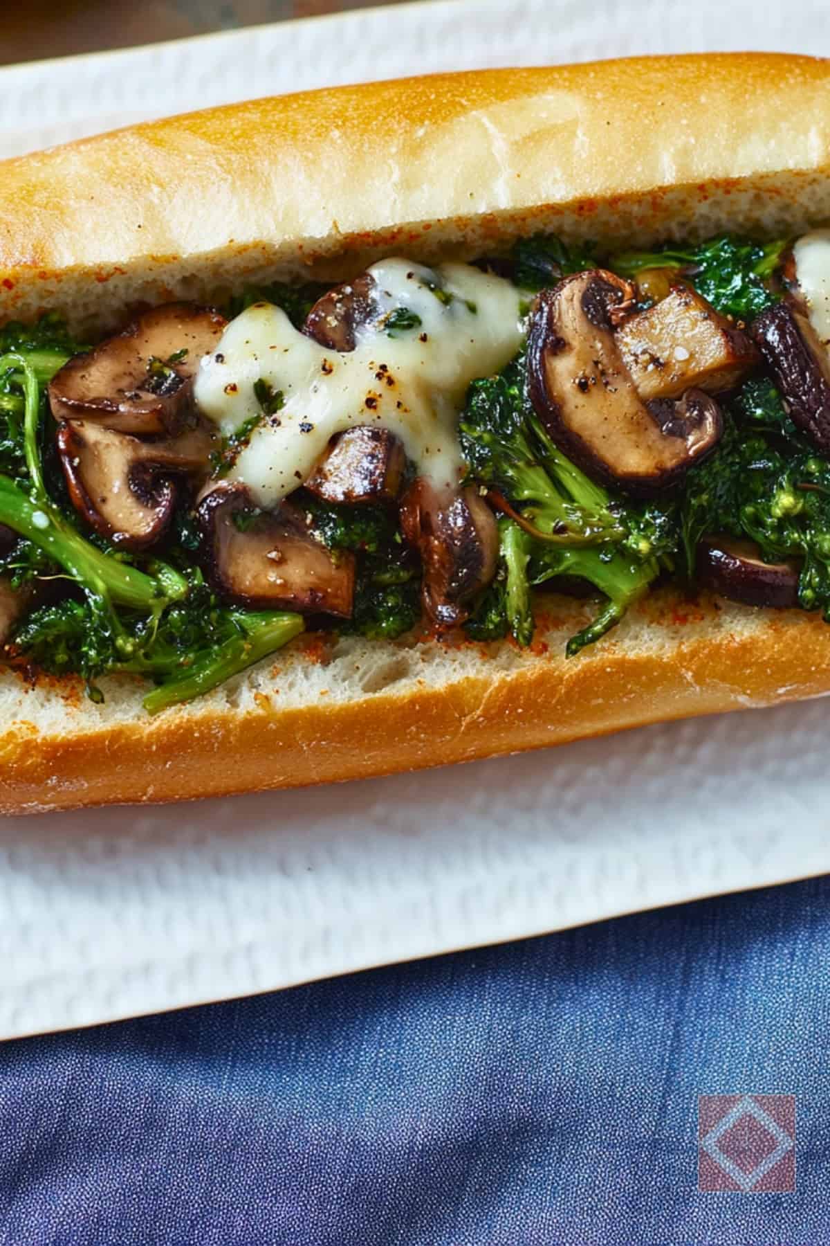 Best Philly-Style Broccoli Rabe, Portobello & Cheese Sandwiches One-Pot Recipe - Philly Style Broccoli Rabe Portobello Cheese Sandwiches One Pot pin 2 midia 1