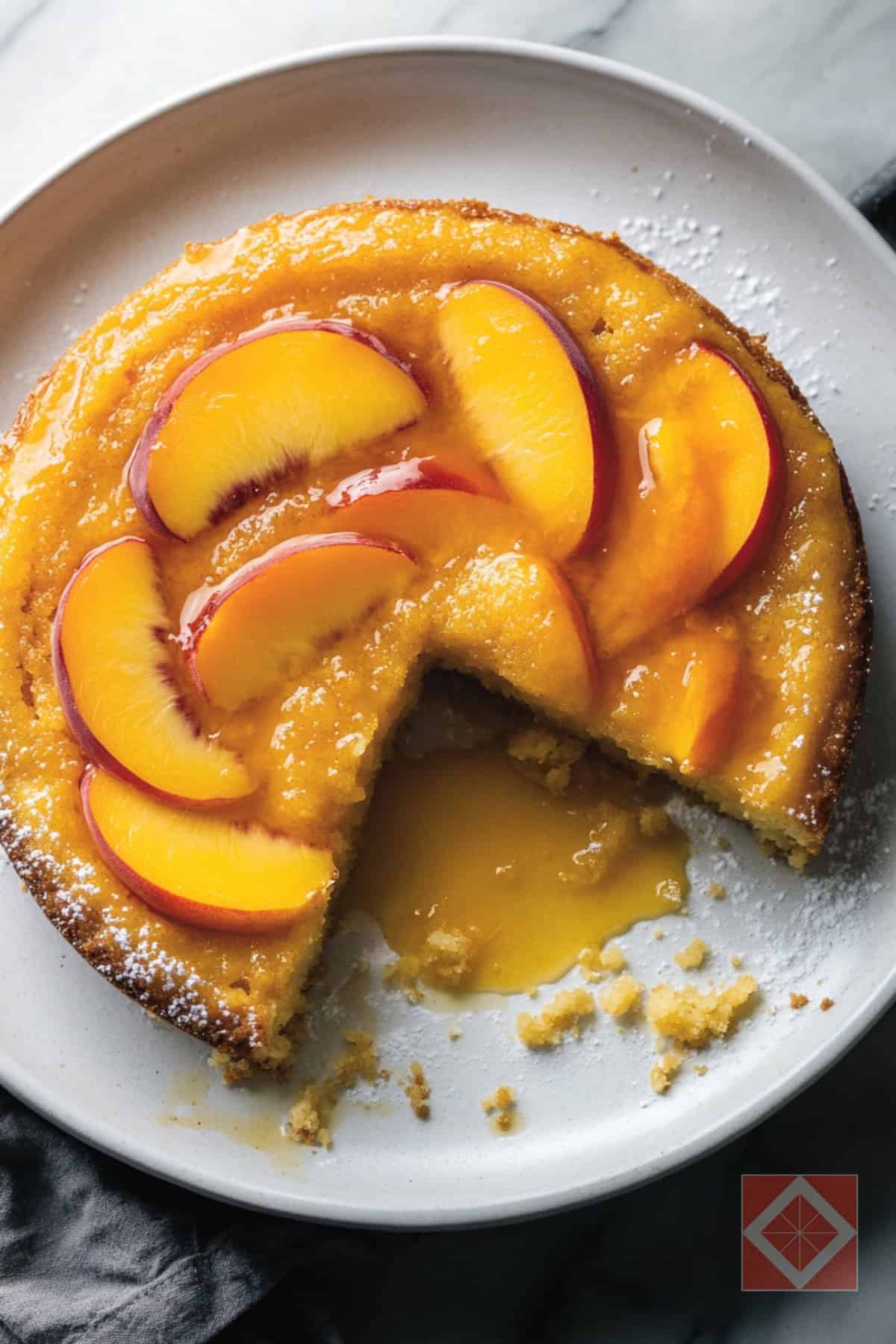 Irresistible Pour-Over Peach Cake Recipe for Easy Baking - Pour Over Peach Cake pin 2 midia