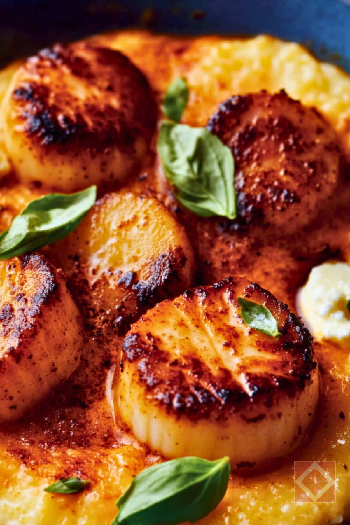 The Secret to the Perfect Scallops - Scallops with Herby Cheese Grits pin 2 midia