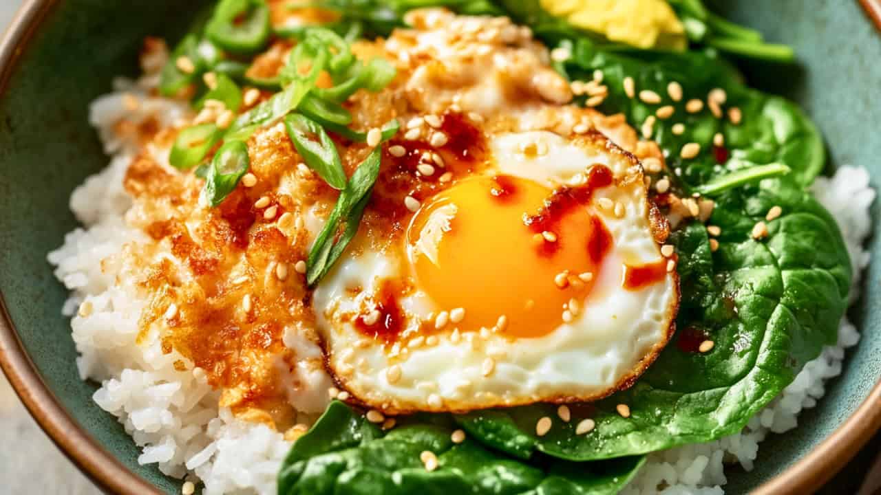 Flavor-Packed 15 Min Sesame Chile Rice Bowls with Fried Eggs - Sesame Chile Fried Egg Rice Bowls midia