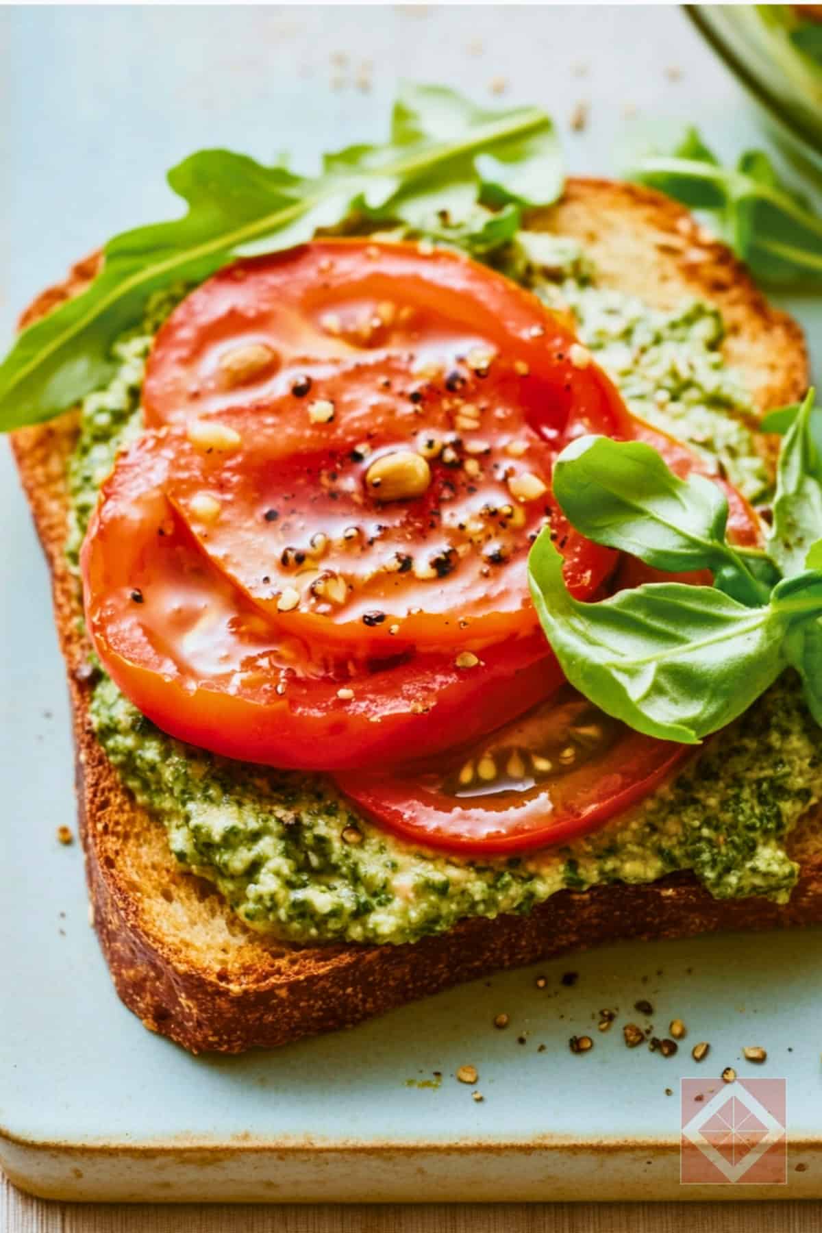 Sourdough Heirloom Tomato Sandwich with Vegan Pesto - Sourdough Heirloom Tomato Sandwich with Vegan Pesto pin 2 midia