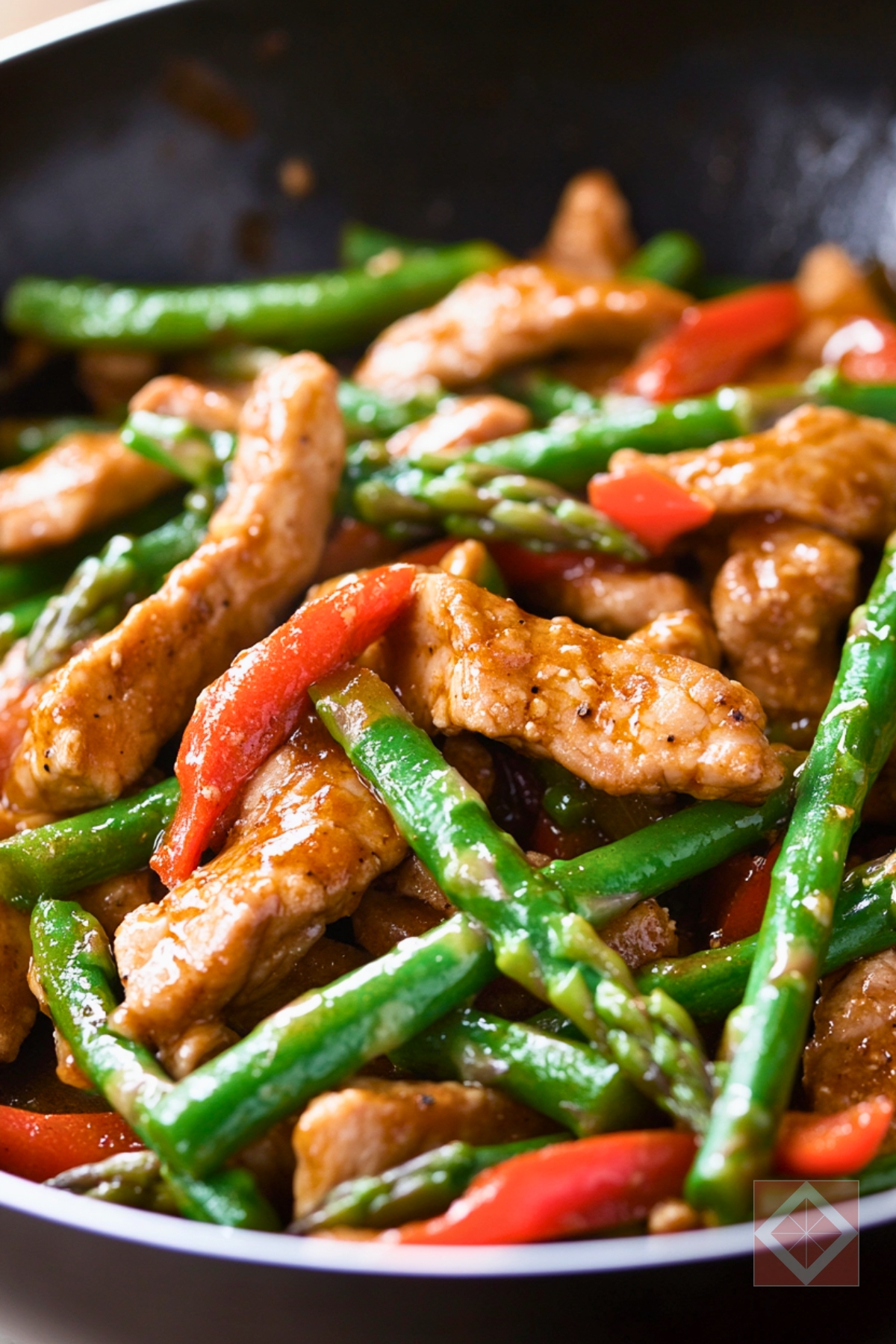 Best Stir-Fried Pork, Asparagus & Red Bell Pepper with Gingery Oyster Sauce For Two One-Pot Recipe - Stir Fried Pork Asparagus and Red Bell Pepper with Gingery Oyster Sauce pin 2 midia