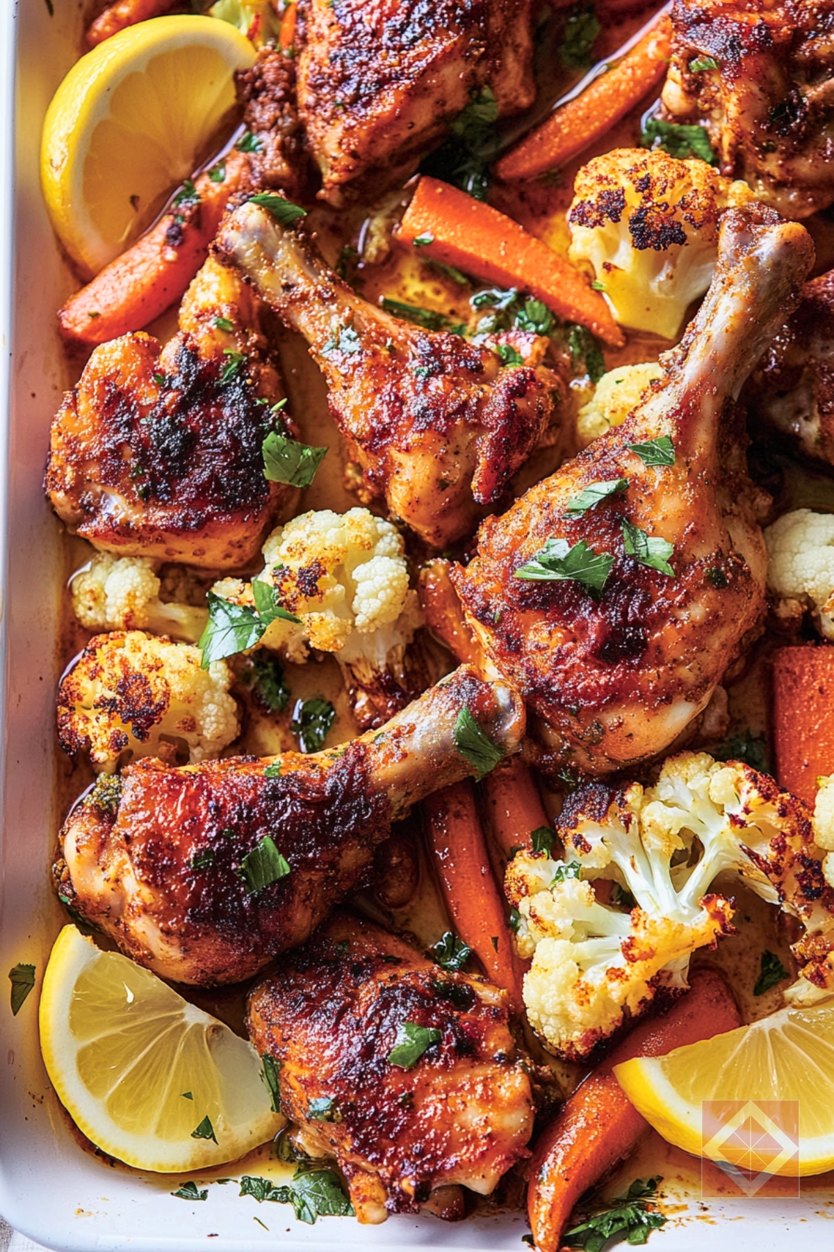 Sumac Chicken with Roasted Veggies for DASH Diet - Sumac Chicken with Cauliflower and Carrots pin 2 midia