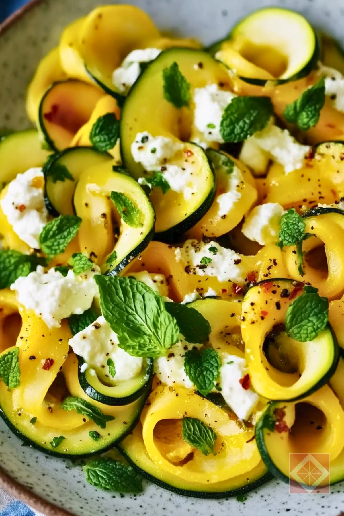 DASH Diet-Friendly Summer Squash Ribbons with Ricotta