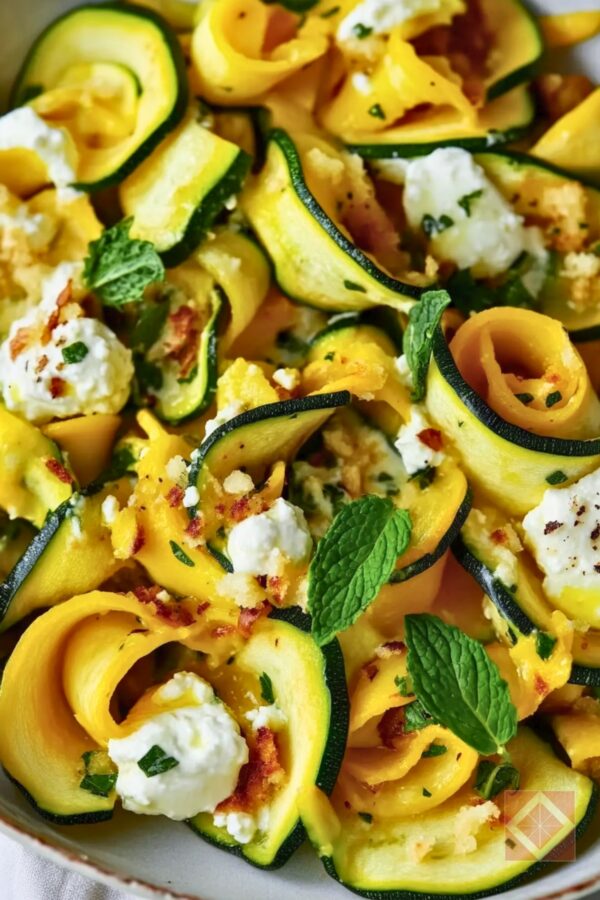 DASH Diet-Friendly Summer Squash Ribbons with Ricotta