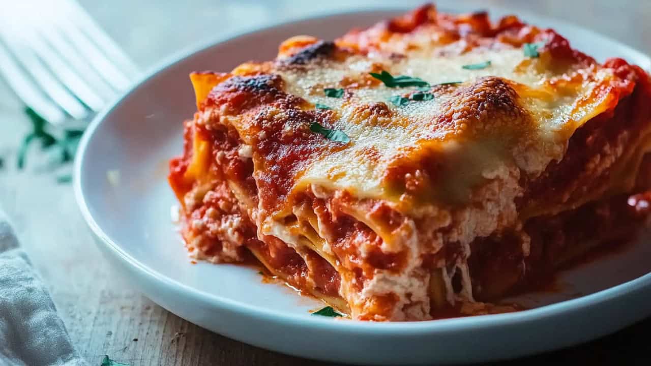 Easiest-Ever Tomato & Cheese Lasagna for Two One-Pot Recipe - Tomato Cheese Lasagna midia 1