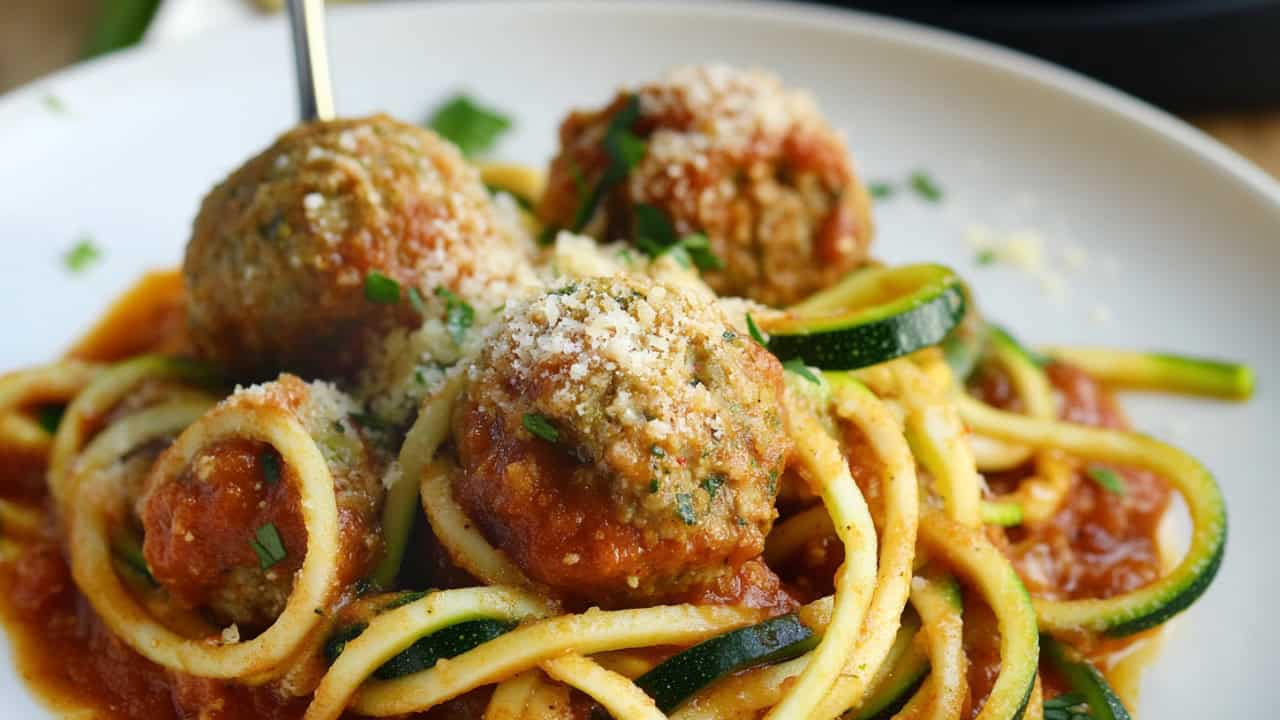 Zoodles & Meatballs: A Tasty, Guilt-Free Keto Pasta Swap - Zoodles Meatballs Boat midia