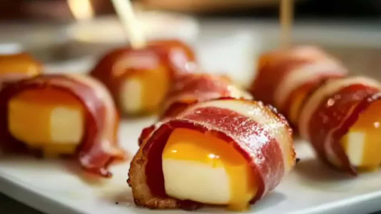 Bacon-Wrapped Cheese Bites Air Fryer Recipe for Appetizers - Bacon Wrapped Cheese Bites midia