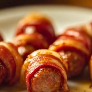 Bacon-Wrapped Sausage Bites: Carnivore Air Fryer Recipe for Easy Snacking - Bacon Wrapped Sausage Bites midia