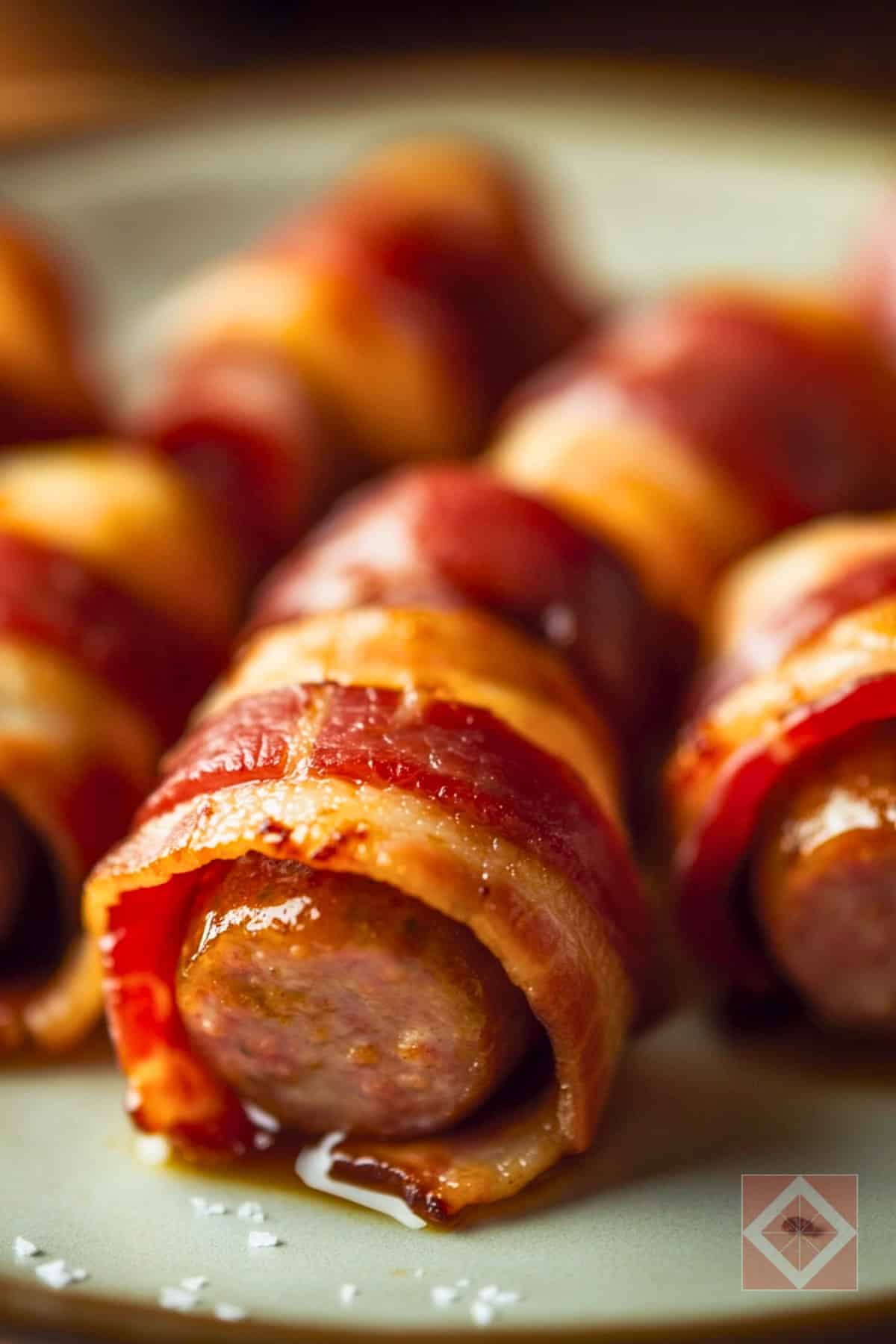 Bacon-Wrapped Sausage Bites: Carnivore Air Fryer Recipe for Easy Snacking - Bacon Wrapped Sausage Bites pin 2 midia