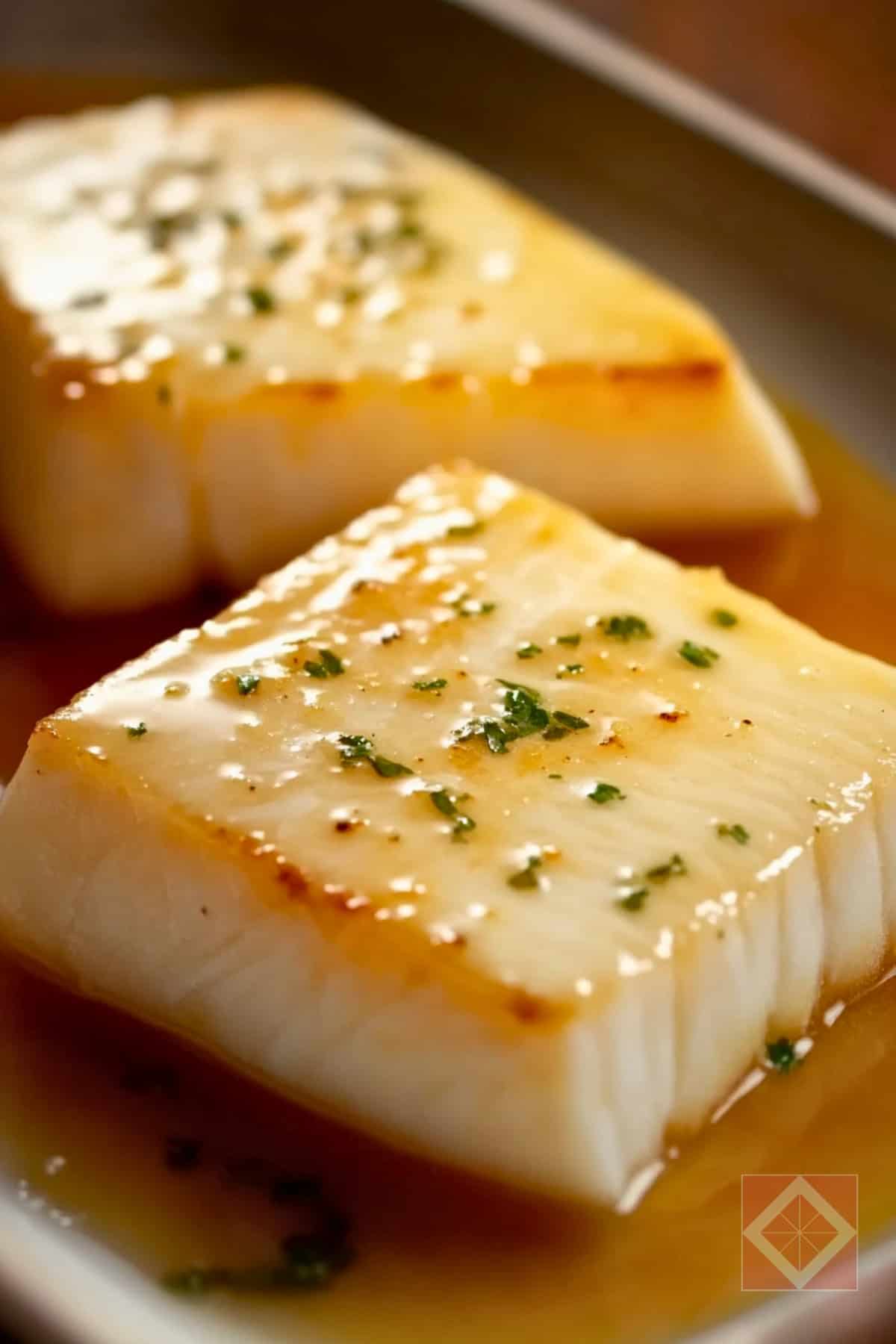 Perfect Butter-Basted Halibut Steaks Air Fryer Carnivore Recipe Made Easy - Butter Basted Halibut Steaks pin 2 midia