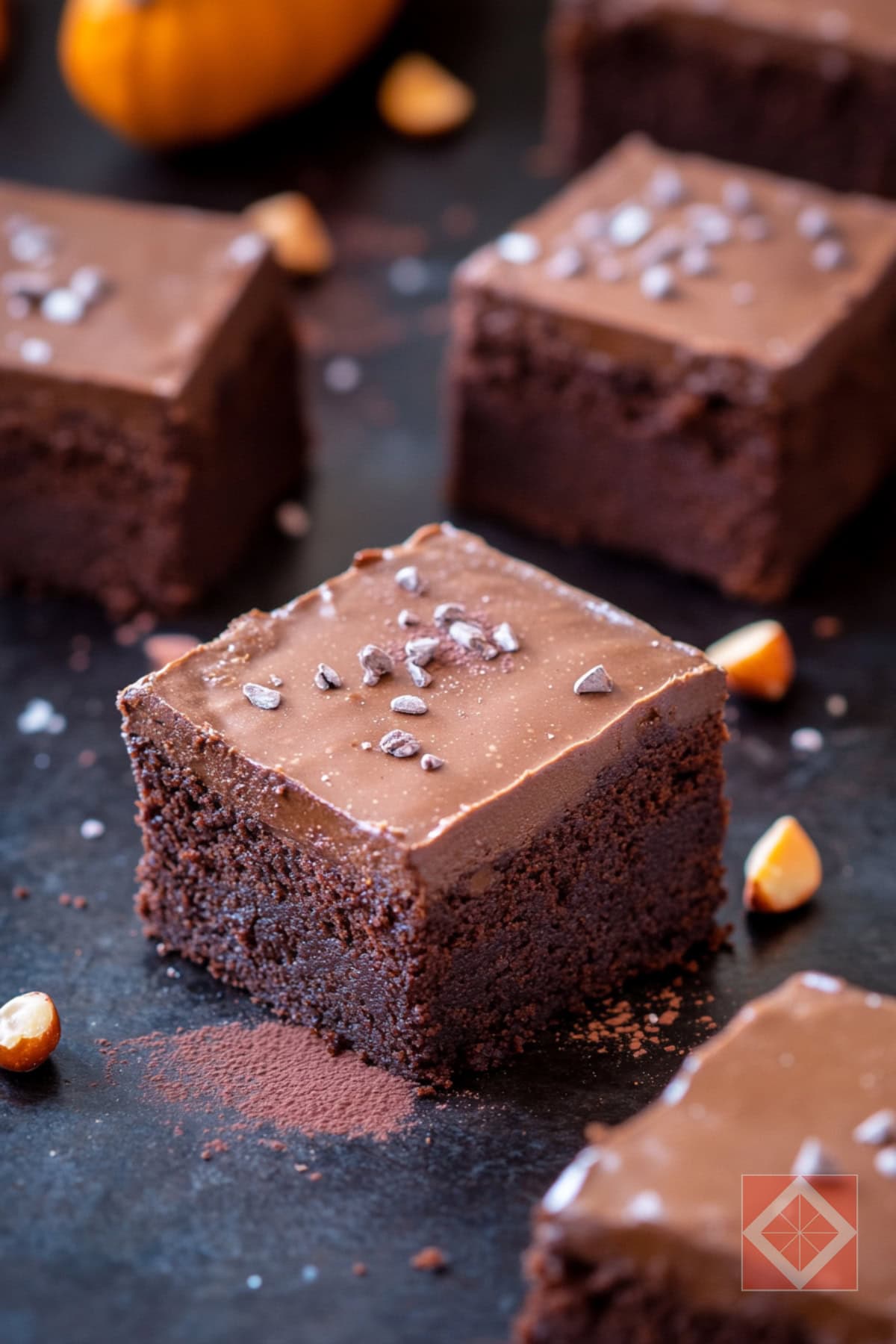 Fudgy Pumpkin Brownies Without Flour or Sugar - Fudgy Pumpkin Brownies pin 2 midia